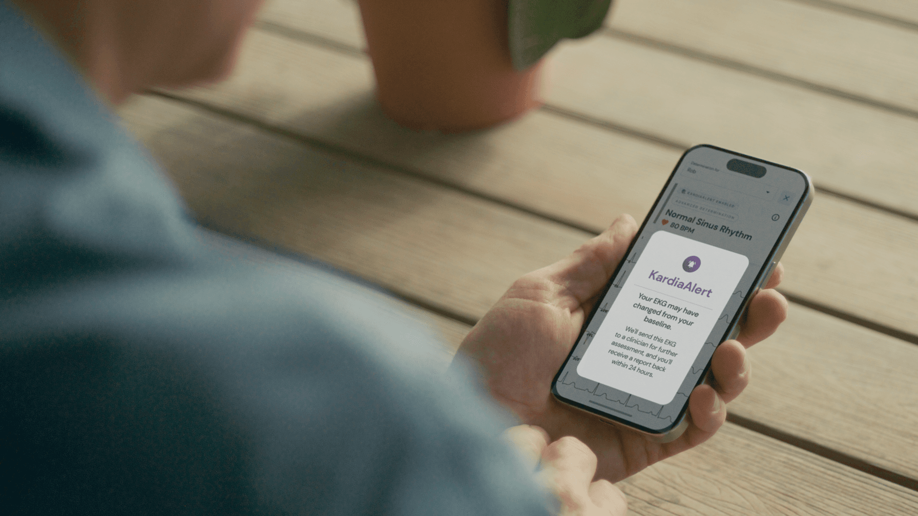 KardiaAlert screen in the Kardia App